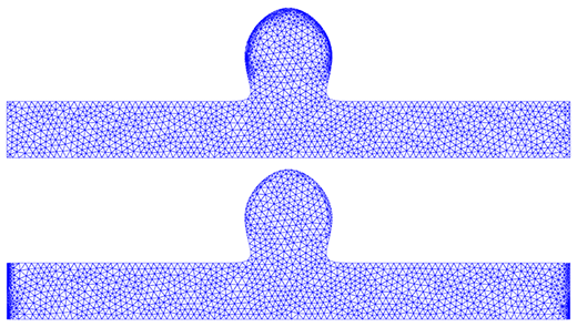 Optimal meshes when optimising for shear and normal stresses
